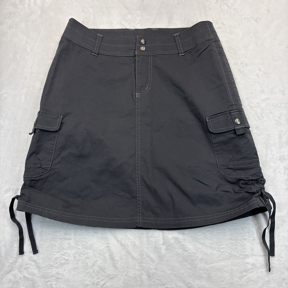 Kuhl Womens Cargo Skirt Size 8 Gray Contrast Stitch Drawstring Hem Outdoor